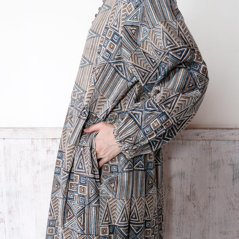 Geometric Triangle Square Print Dress