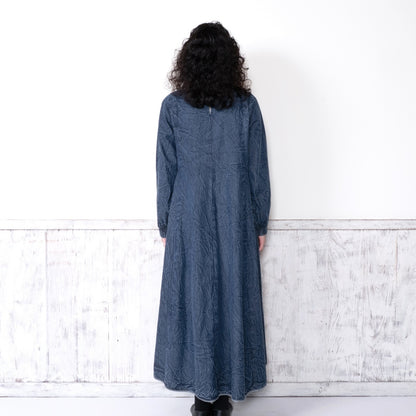 Crushed Denim Kediya-Style Dress
