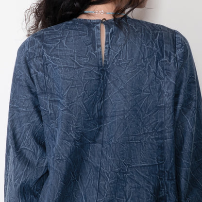 Crushed Denim Kediya-Style Dress