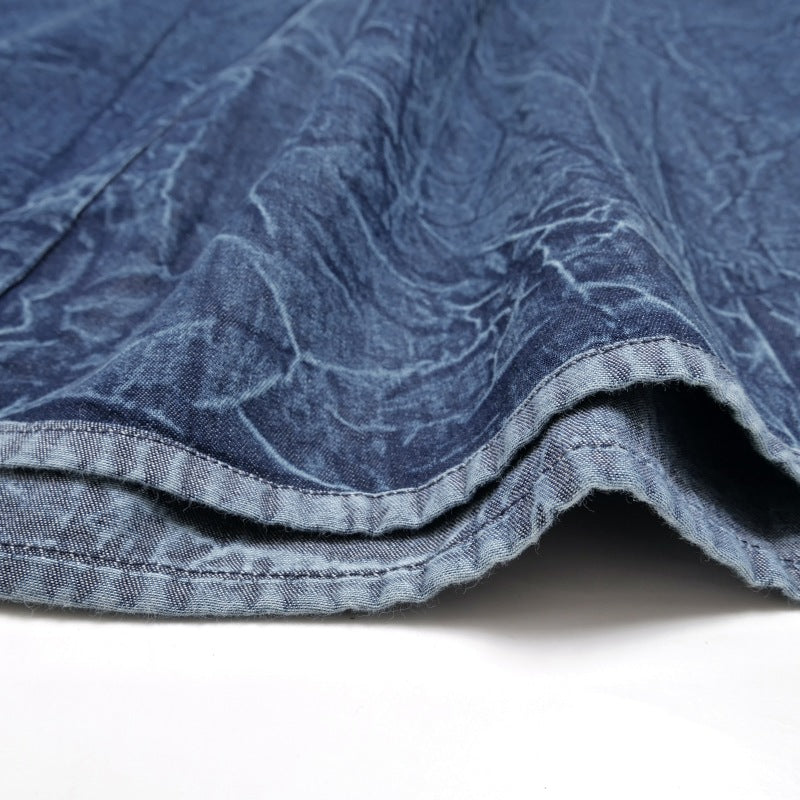 Crushed Denim Kediya-Style Dress