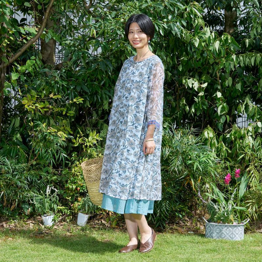 Kota Doria Floral Print Dress