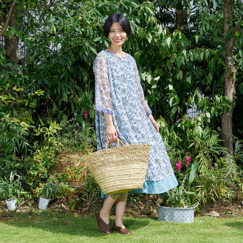 Kota Doria Floral Print Dress