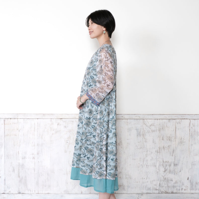Kota Doria Floral Print Dress