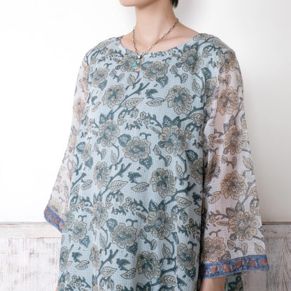 Kota Doria Floral Print Dress