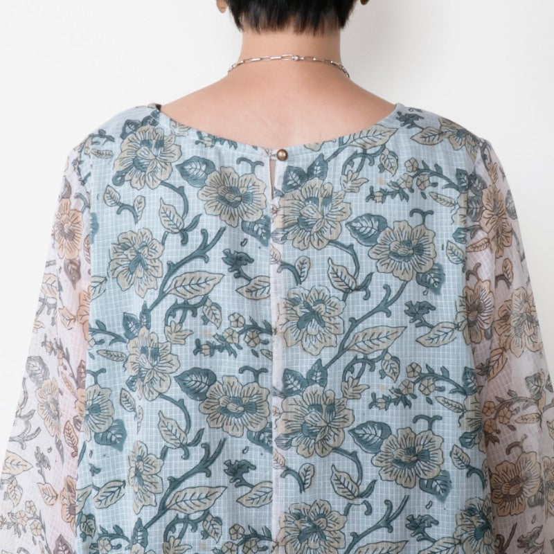 Kota Doria Floral Print Dress