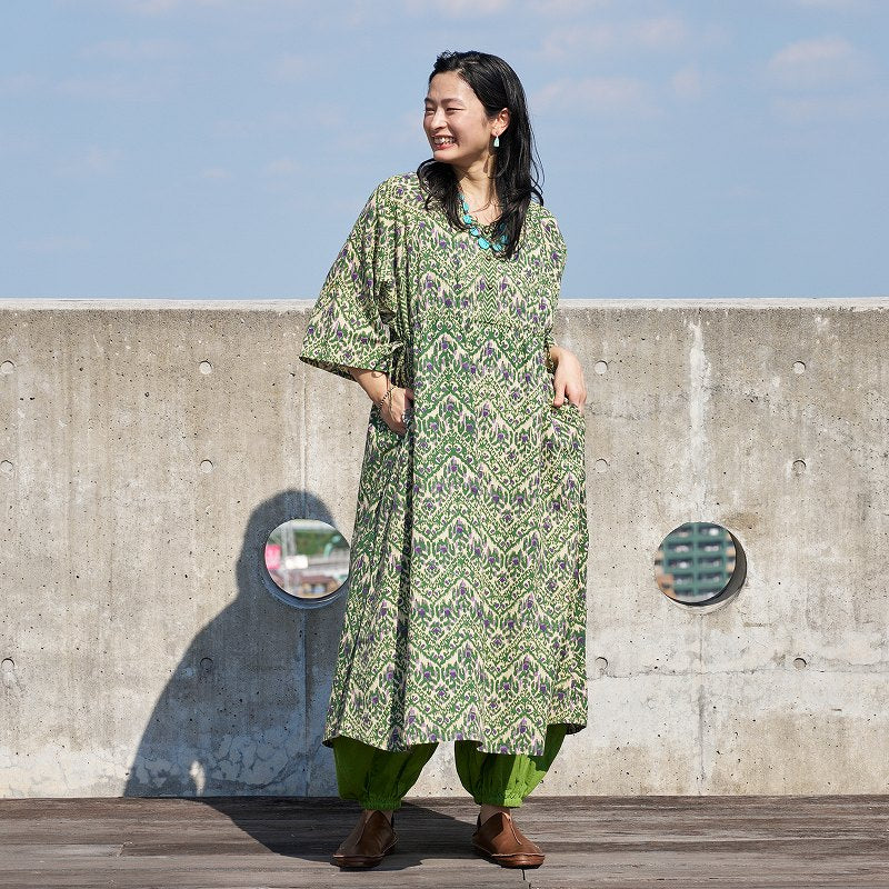 Ikat Zigzag Print Dress