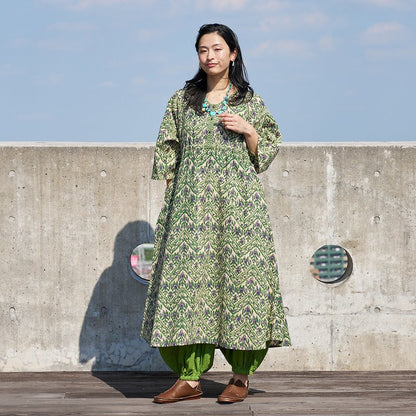 Ikat Zigzag Print Dress