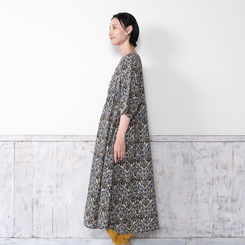 Ikat Zigzag Print Dress