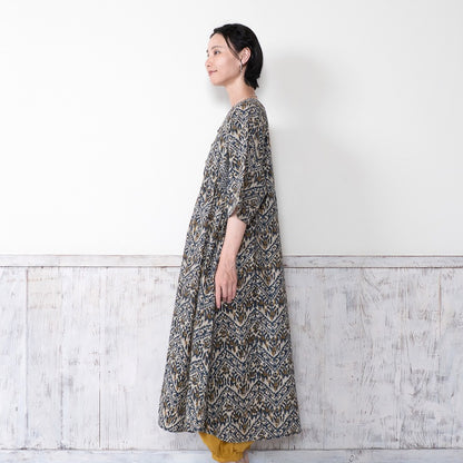 Ikat Zigzag Print Dress
