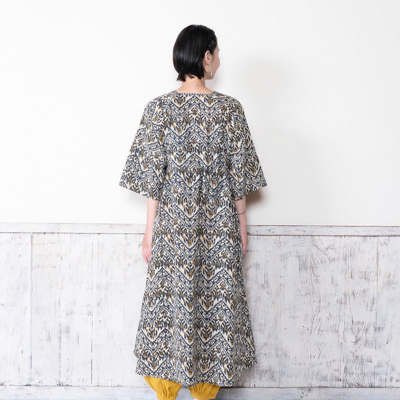 Ikat Zigzag Print Dress