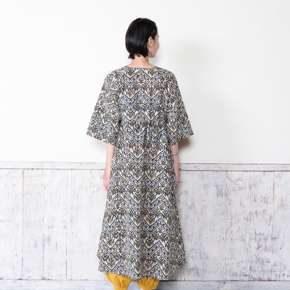Ikat Zigzag Print Dress