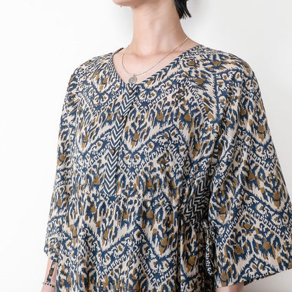 Ikat Zigzag Print Dress