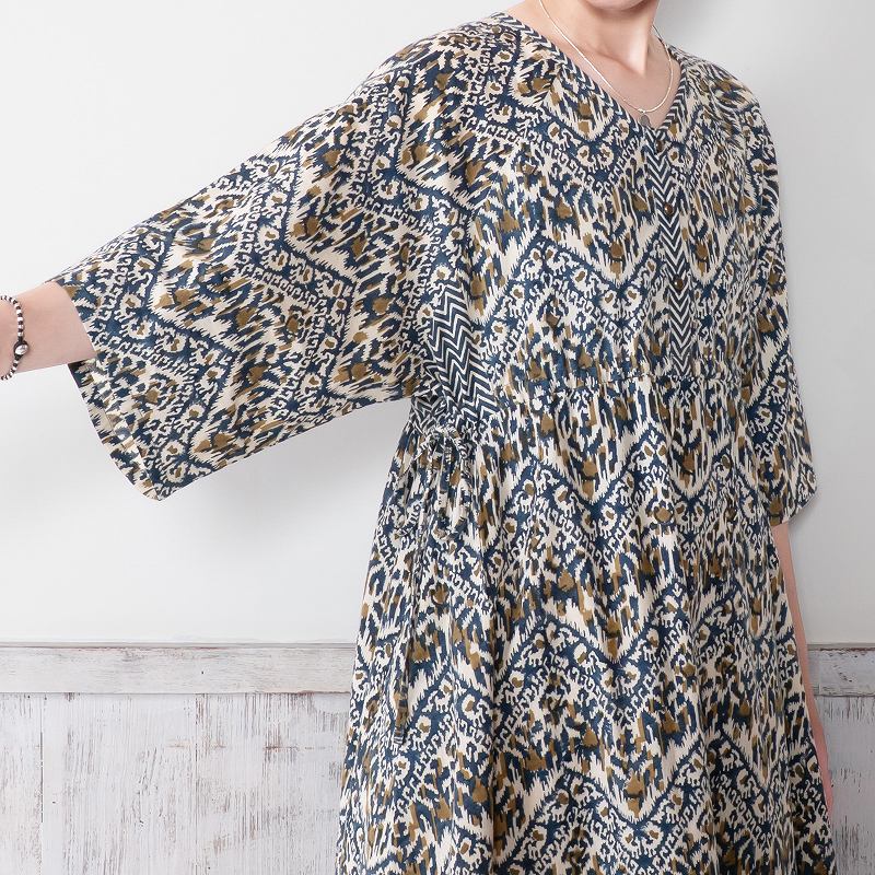 Ikat Zigzag Print Dress
