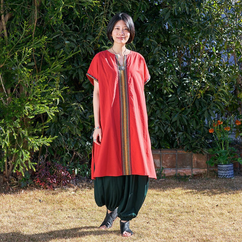 Geometric Embroidery Dress