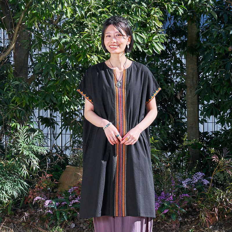 Geometric Embroidery Dress