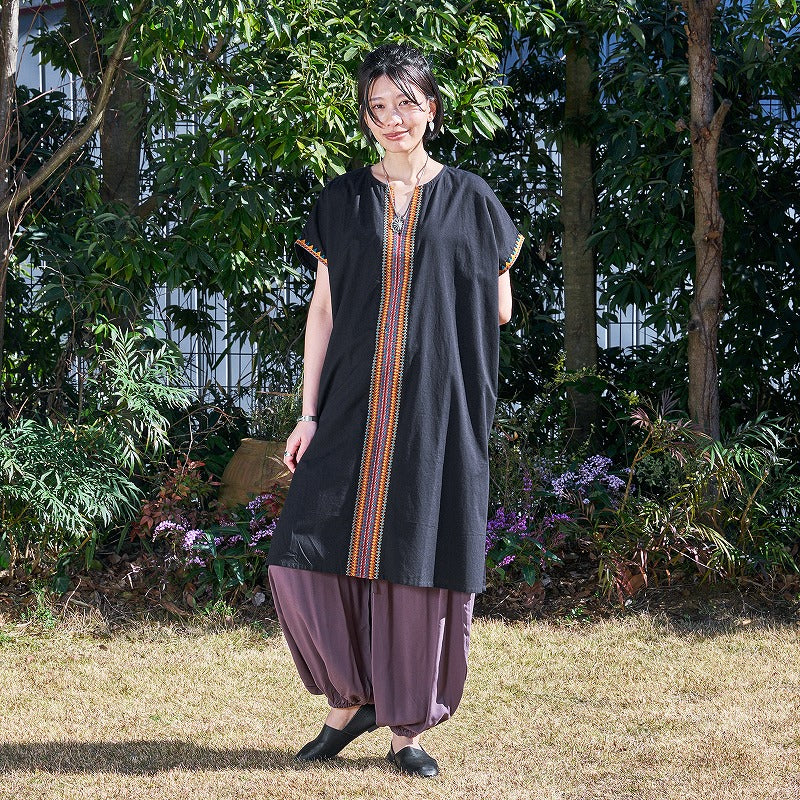 Geometric Embroidery Dress