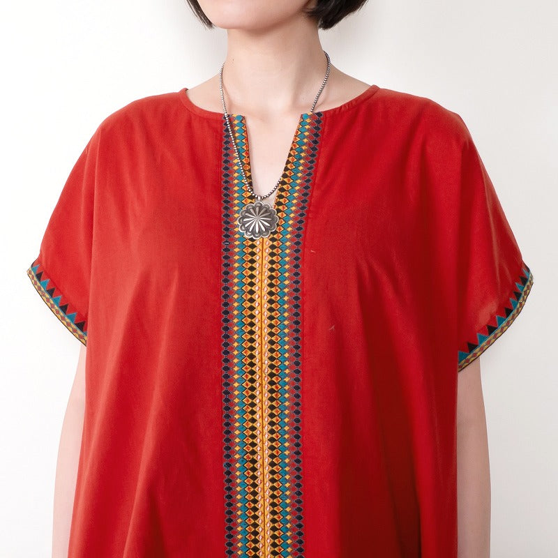 Geometric Embroidery Dress
