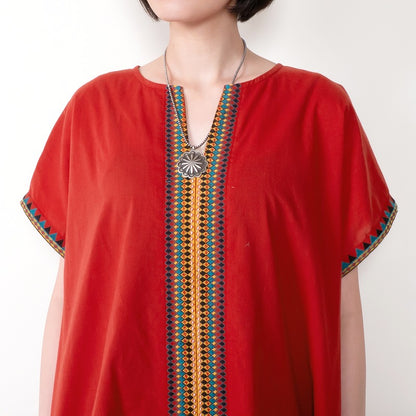 Geometric Embroidery Dress