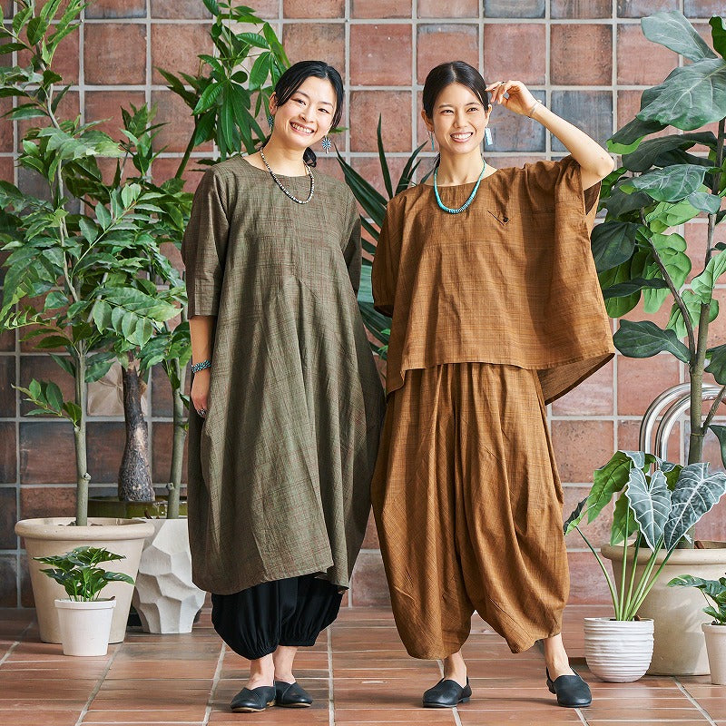Cotton Hand Brushing Asymmetrical Dress