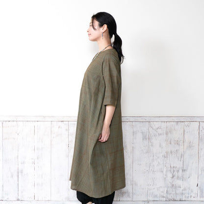 Cotton Hand Brushing Asymmetrical Dress