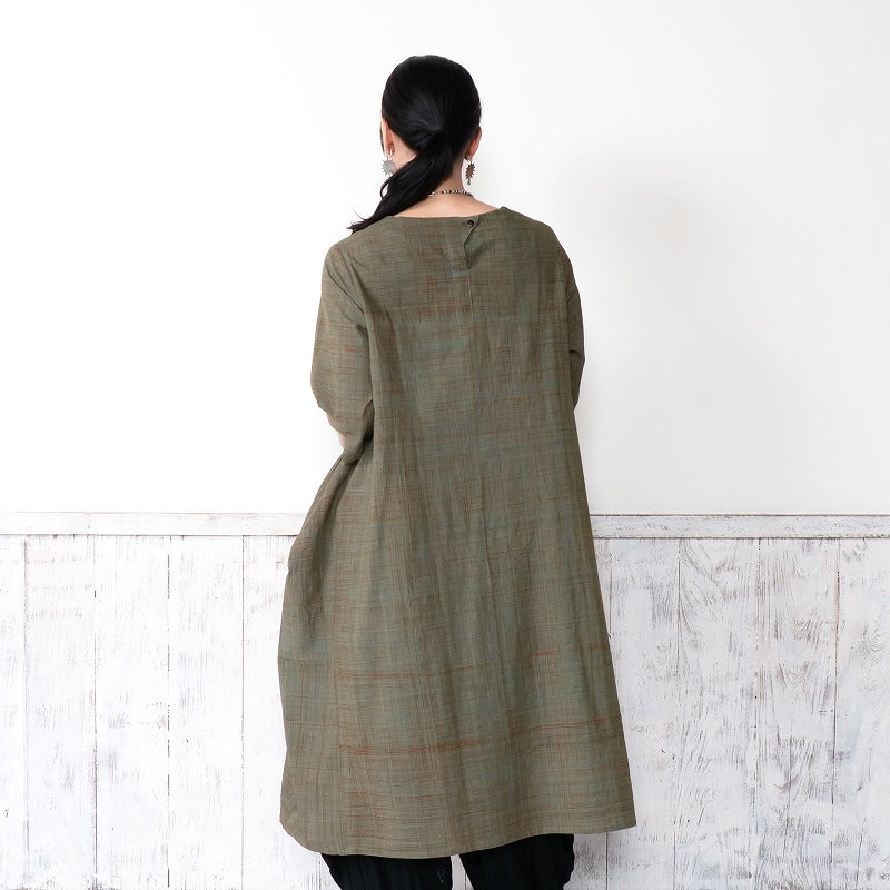 Cotton Hand Brushing Asymmetrical Dress