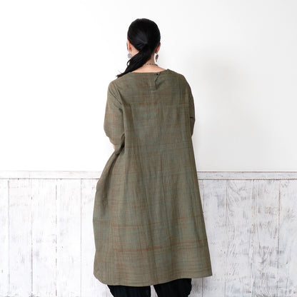 Cotton Hand Brushing Asymmetrical Dress