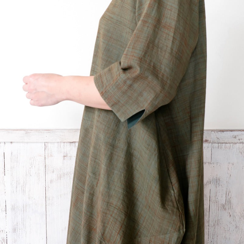 Cotton Hand Brushing Asymmetrical Dress