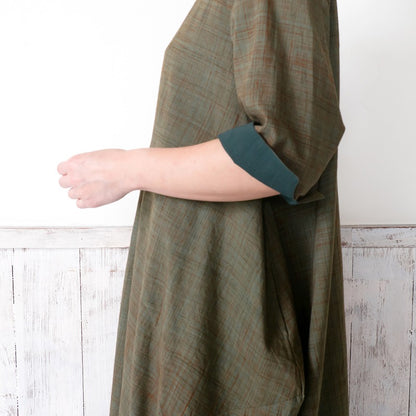 Cotton Hand Brushing Asymmetrical Dress