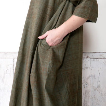 Cotton Hand Brushing Asymmetrical Dress