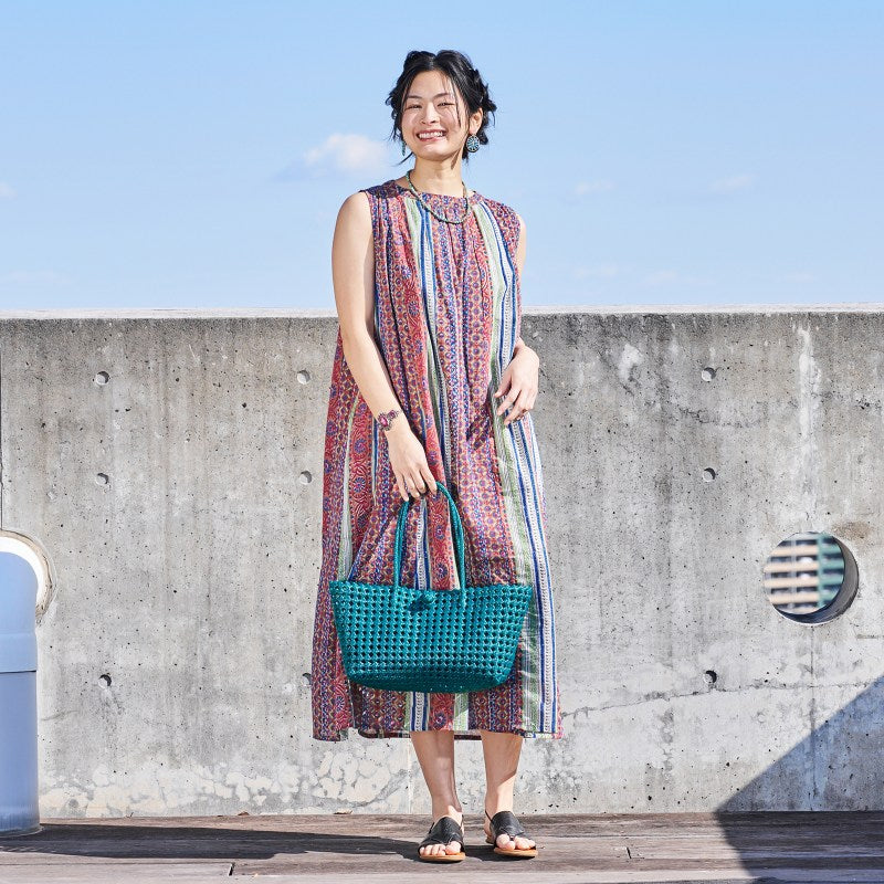 Flower Stripe Sleeveless Dress