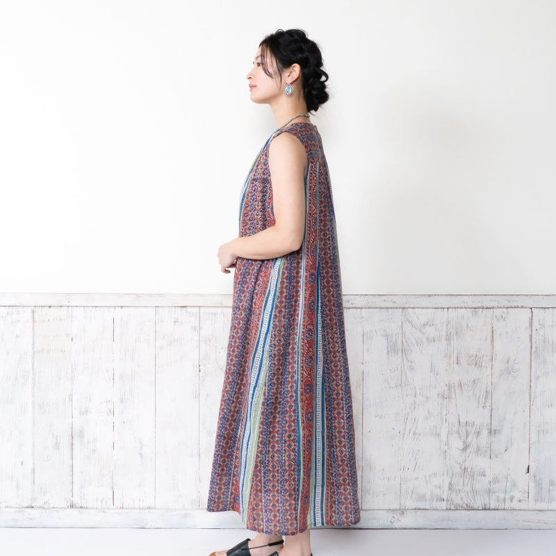 Flower Stripe Sleeveless Dress
