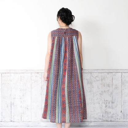 Flower Stripe Sleeveless Dress