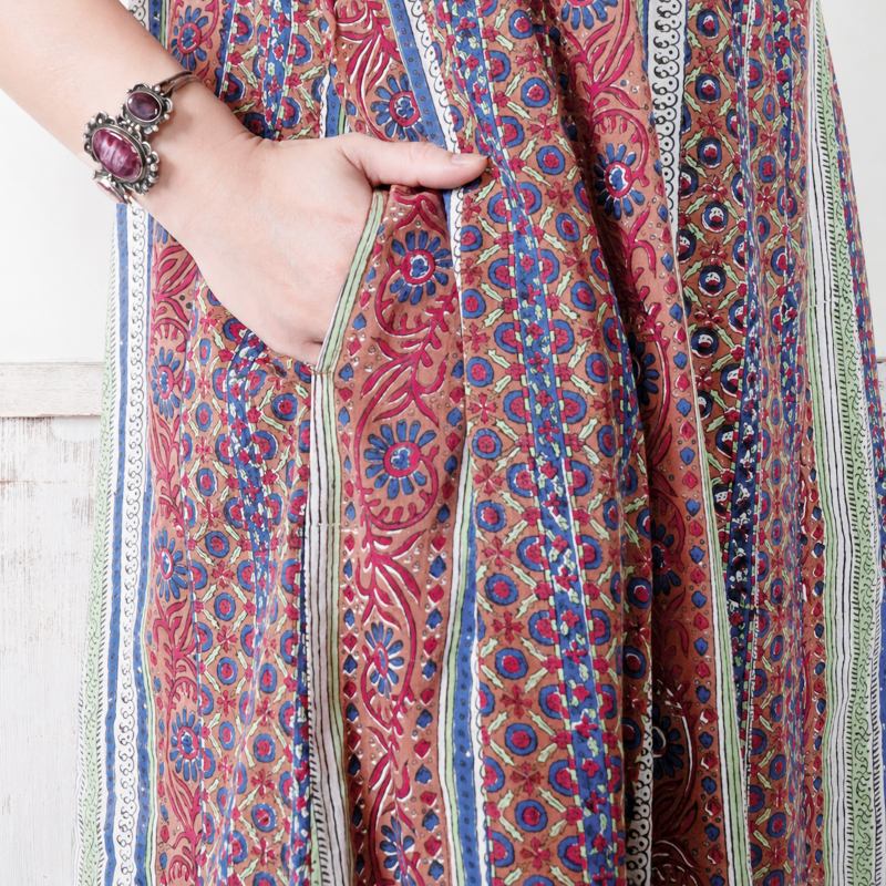 Flower Stripe Sleeveless Dress