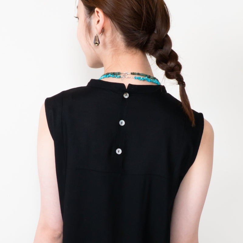 Zari Embroidery Sleeveless Dress