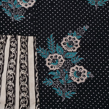 Cotton Flower × Stripe Print Tiered Dress