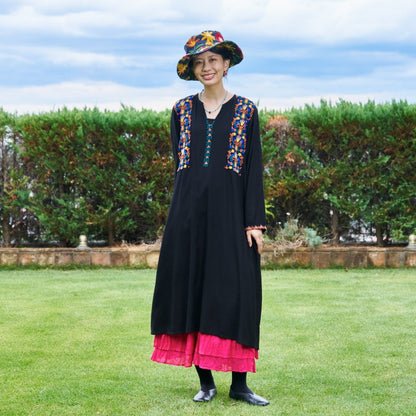 Rayon Aari Embroidery Skipper Dress