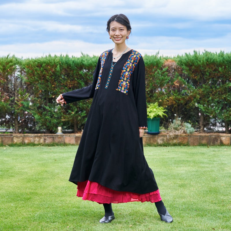 Rayon Aari Embroidery Skipper Dress