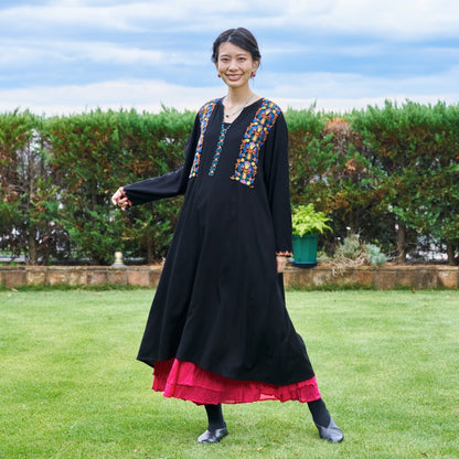 Rayon Aari Embroidery Skipper Dress