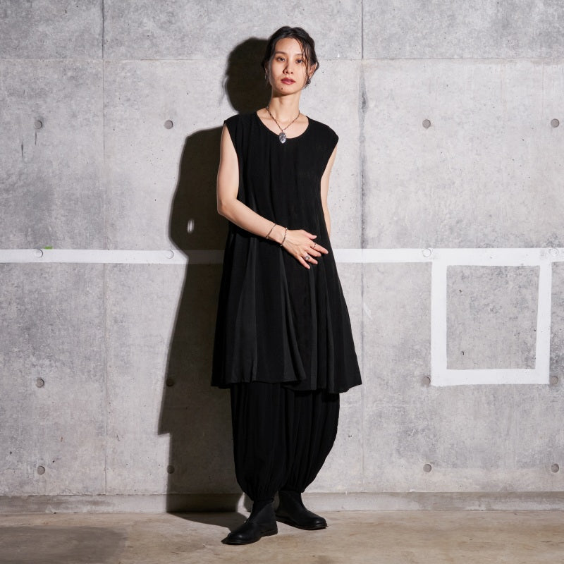 Rayon Vertical Patchwork Volume Tunic Dress