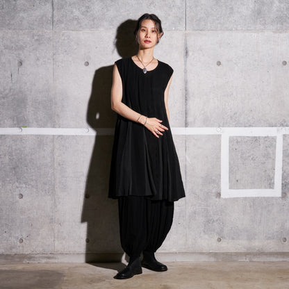 Rayon Vertical Patchwork Volume Tunic Dress