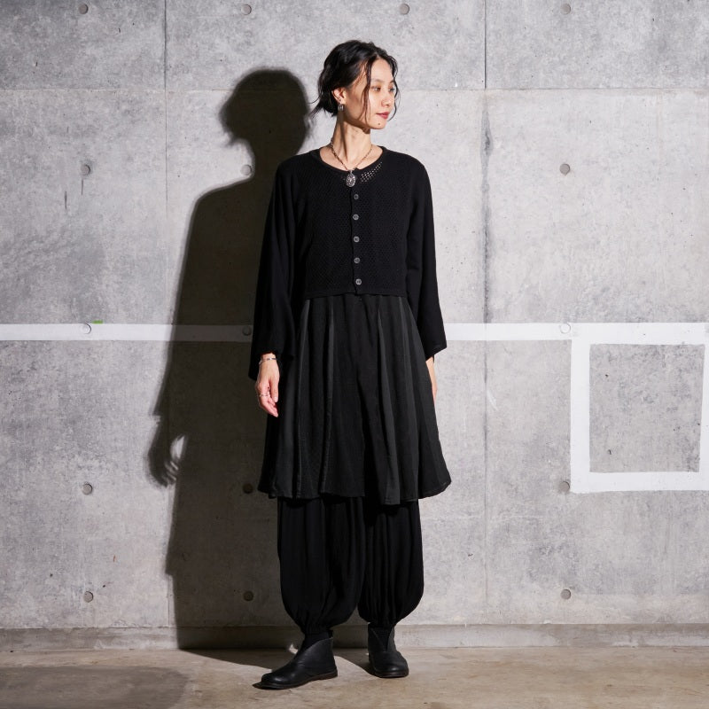 Rayon Vertical Patchwork Volume Tunic Dress