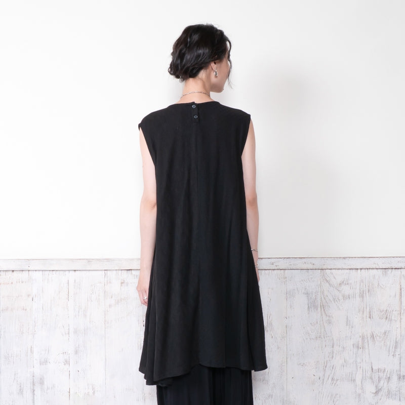 Rayon Vertical Patchwork Volume Tunic Dress