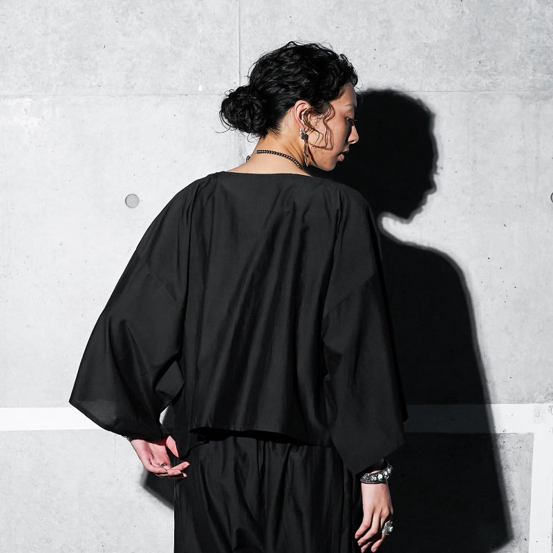 Cotton Silk Kimono Sleeve Pullover