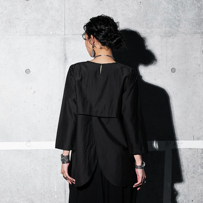 Cotton Silk Fake Shirt Style Pullover