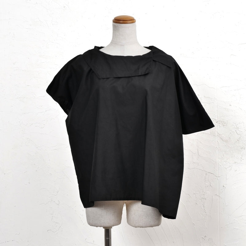 Cotton Silk Asymmetrical Collar Pullover
