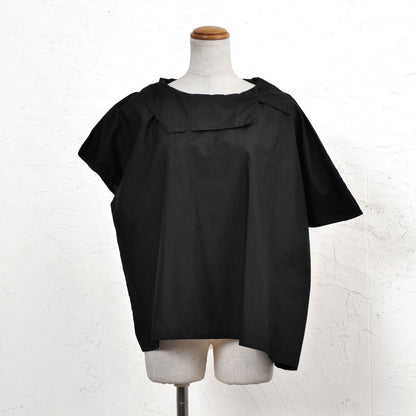 Cotton Silk Asymmetrical Collar Pullover
