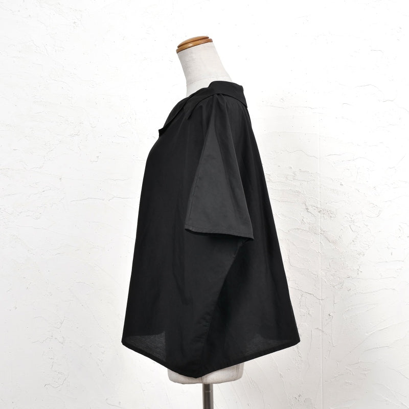 Cotton Silk Asymmetrical Collar Pullover