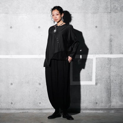 Cotton Silk Lace Patch Pullover