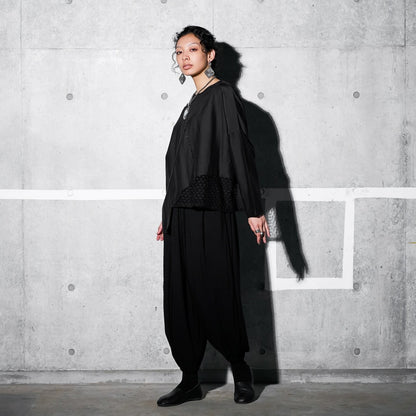 Cotton Silk Lace Patch Pullover