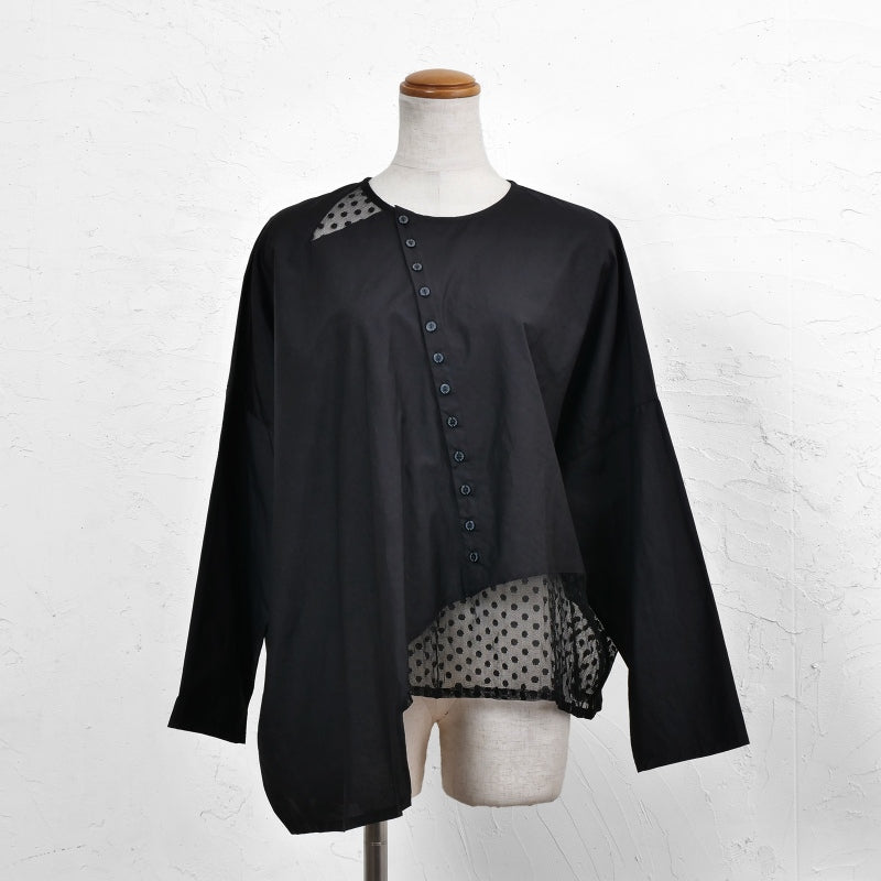 Cotton Silk Lace Patch Pullover